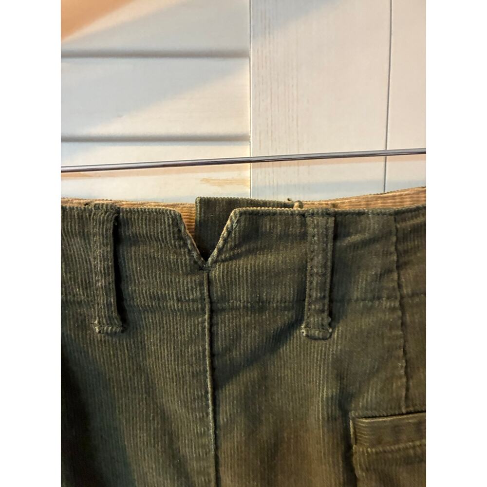 Eddie Bauer Skirt Corduroy ALine Dark Green with Pockets Belt loops Back Slit 10 - Picture 4 of 9